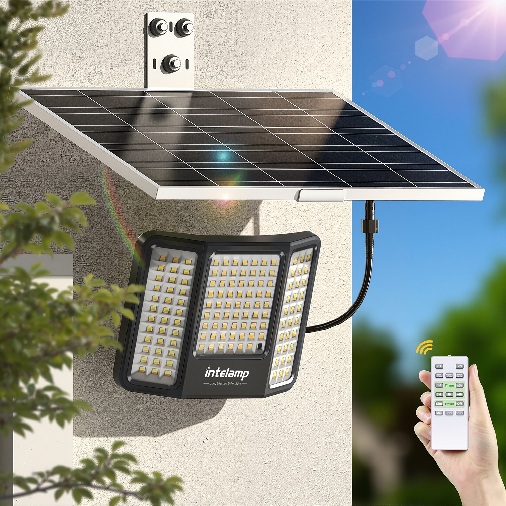 Dusk To Dawn Bulb - intelamp Solar-Flutlichter 2000LM 20000mAh 3 Farben