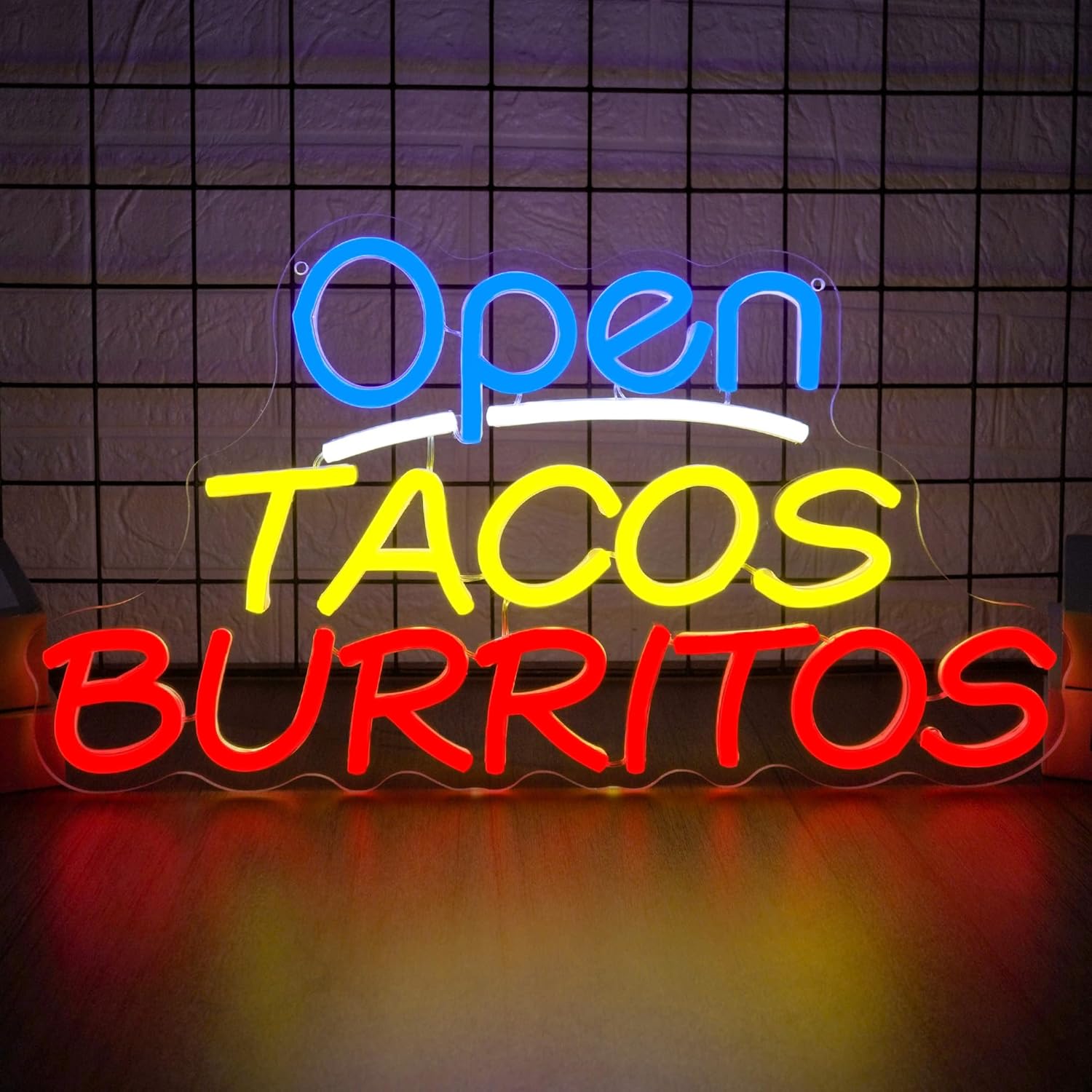 Outdoor Lighting Restaurant - Open Tacos Burritos Neonschild USB LED-Licht