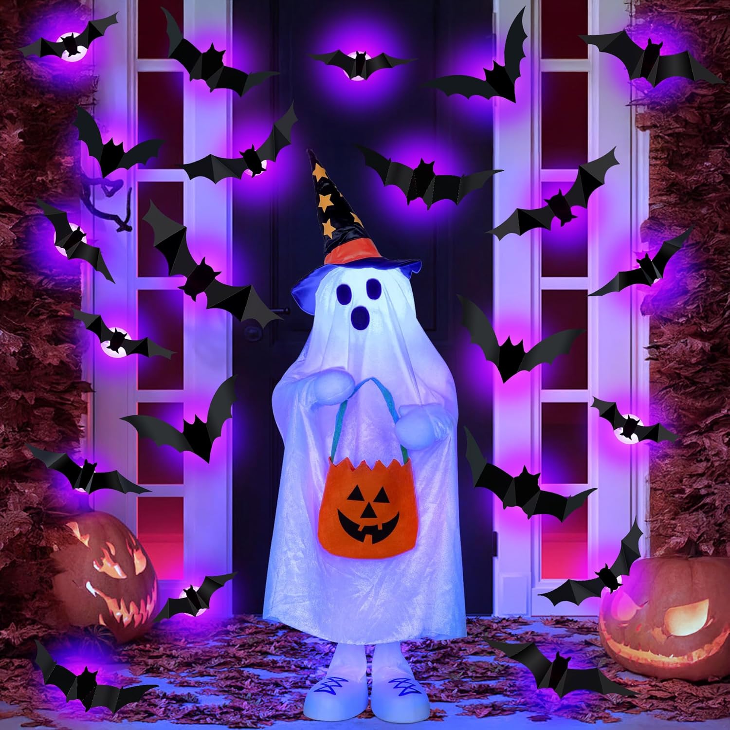 Lighting Wedding Outdoor - Halloween-LED-Fledermäuse, Spinnen-Dekor, leuchtet im Dunkeln, 3D-Wandaufkleber,