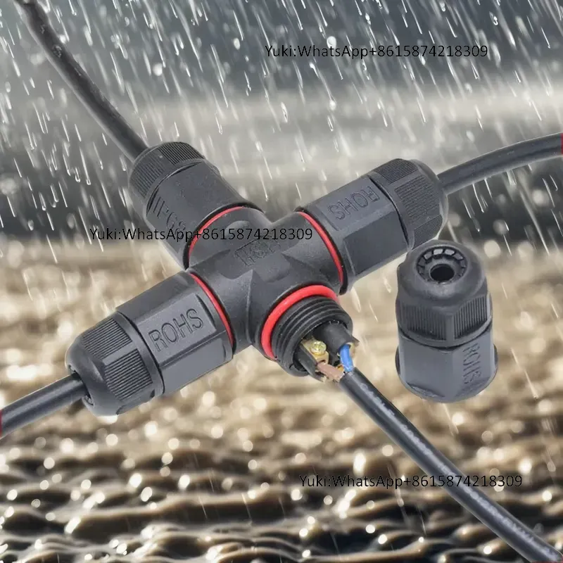 Outdoor Lighting Wire - IP68 Wasserdichter Kabel-T-Verbinder 4-Pin Outdoor Versiegelte