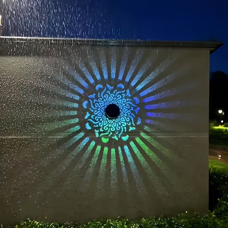 Outdoor Lighting Wire - Solar-LED-Wandleuchte Mandala-Projektionslaterne Wasserdichte Außenbeleuchtung für Hof