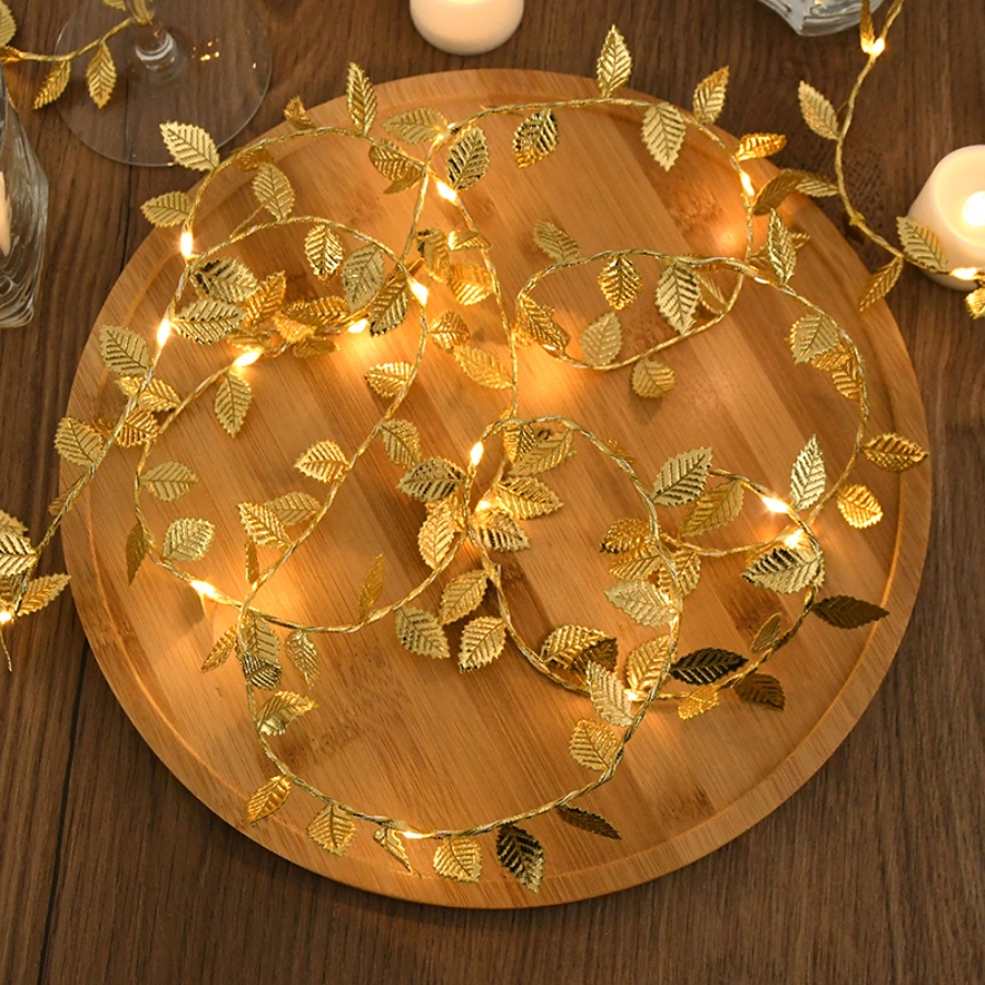 Goldene Blatt-Rattan-Kupferdra – Lighting Wedding Outdoor Bewertung und Preis