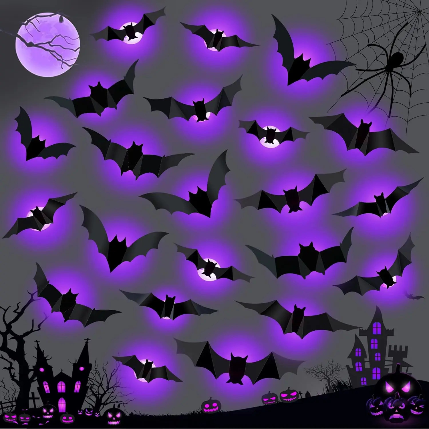 Halloween-LED-Fledermäuse, Spi – Lighting Wedding Outdoor Bewertung und Preis