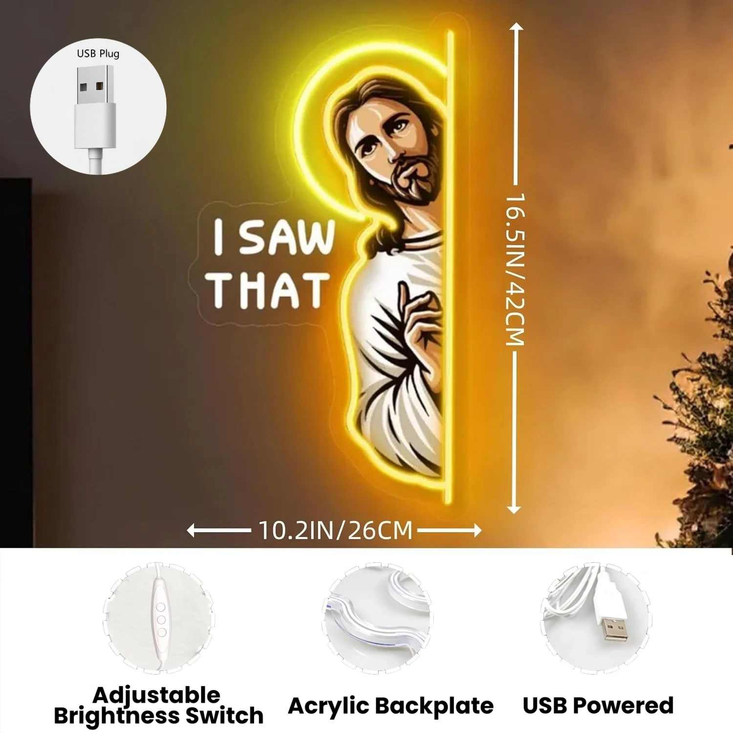 Jesus LED-Neonschild 'I Saw Th – Outdoor Lighting Restaurant Bewertung und Preis
