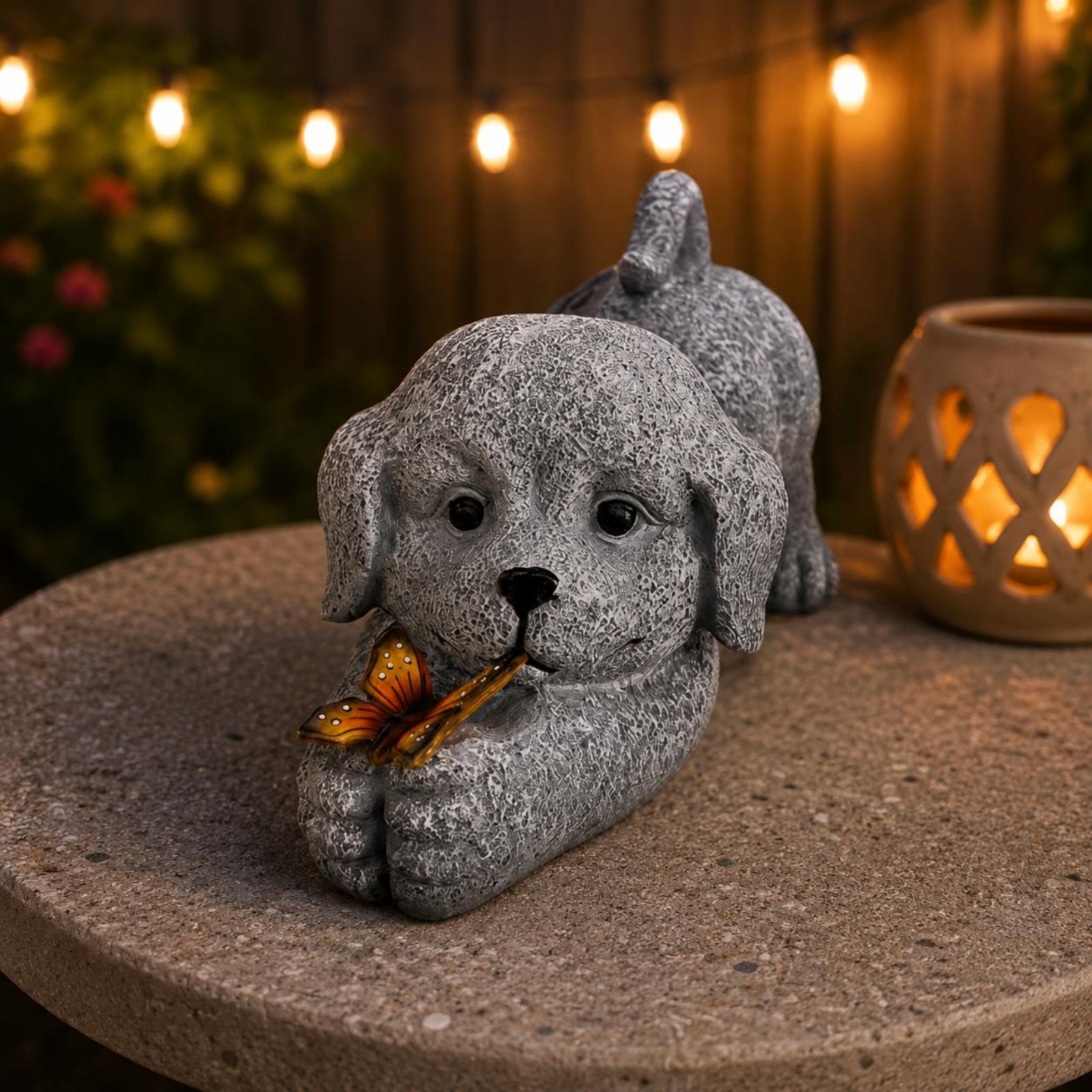 Solar-Hundestatue aus Kunsthar – Outdoor Lighting Wire Bewertung und Preis